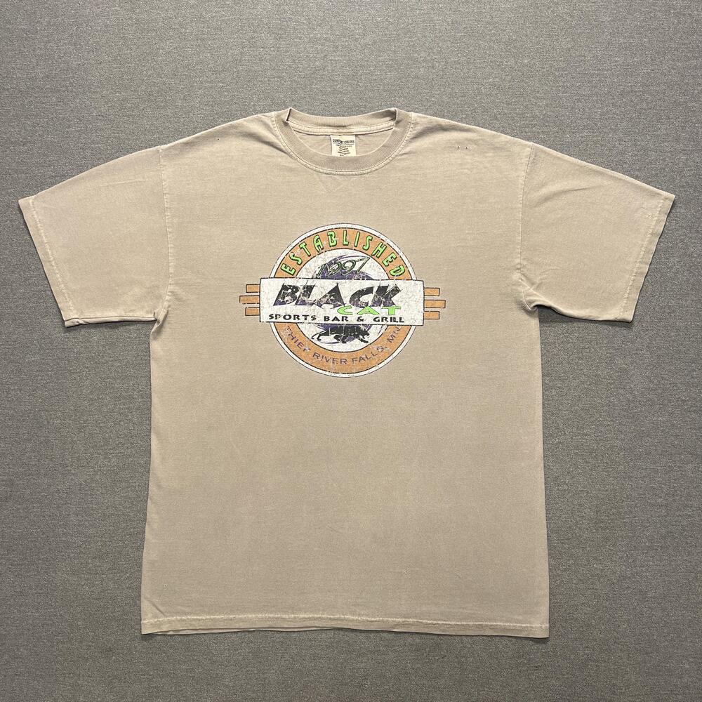 Vintage Arctic Cat Black Cat Sports Bar Grill Shirt Mens M Thief River Falls MN